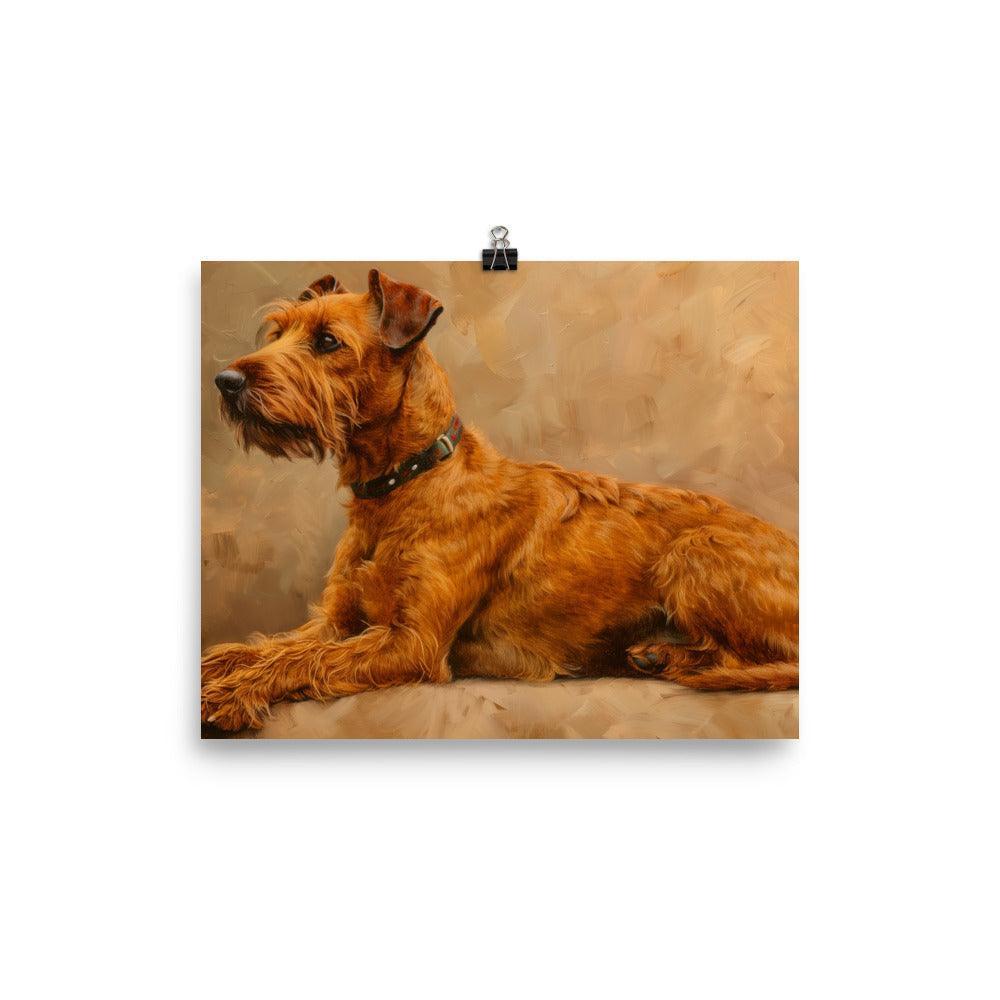 Irish Terrier Lying Down Painting Poster - Oh Posters