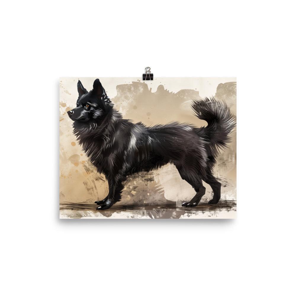 Norwegian Buhund Watercolor Digital Art Poster - Oh Posters