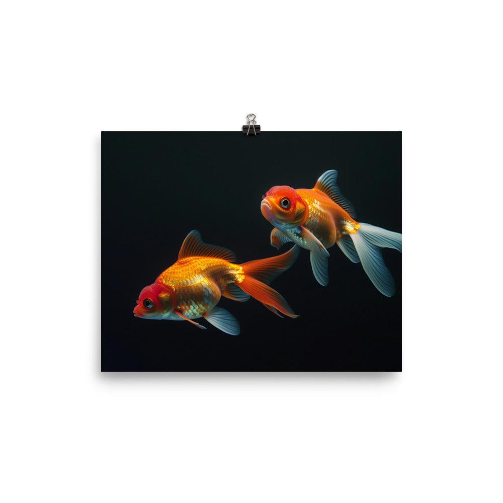 Goldfish Pair Underwater Elegance Digital Art Poster - Oh Posters