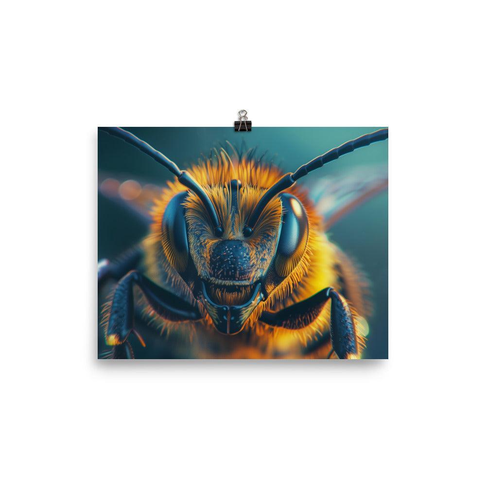 Macro Honeybee Closeup Detailed Insect Photography Poster - Oh Posters