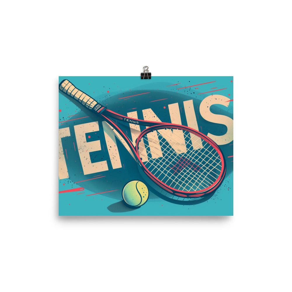 Tennis Racket and Ball Retro Sports Graphic Poster - Oh Posters