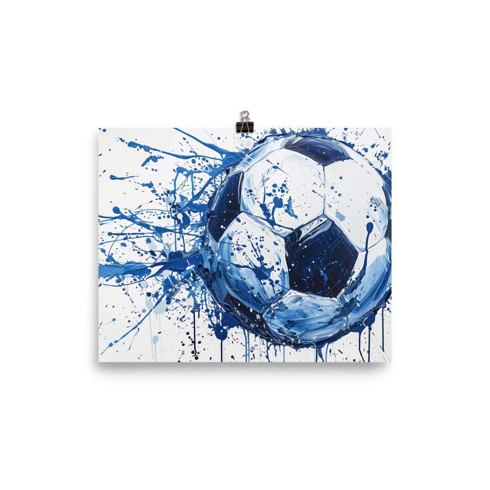 Football Soccer Ball Splatter Paint Abstract Sports Poster - Oh Posters