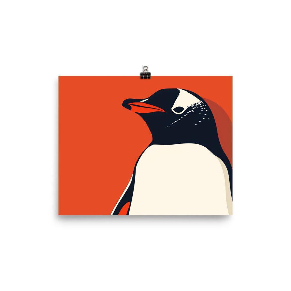 Gentoo Penguin Minimalist Pop Art Illustration Poster - Oh Posters