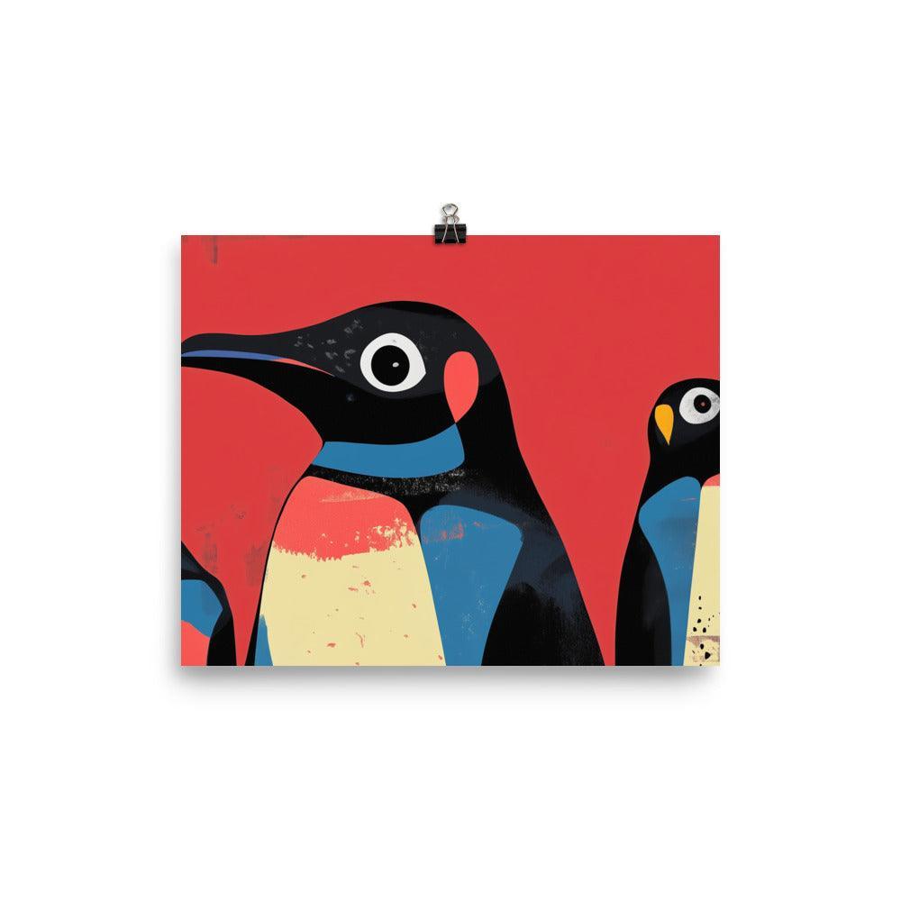 Colorful Penguin Trio Modern Pop Art Design Poster - Oh Posters