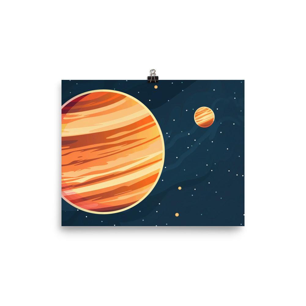 Jupiter and Moons Minimalist Planetary Art Poster - Oh Posters