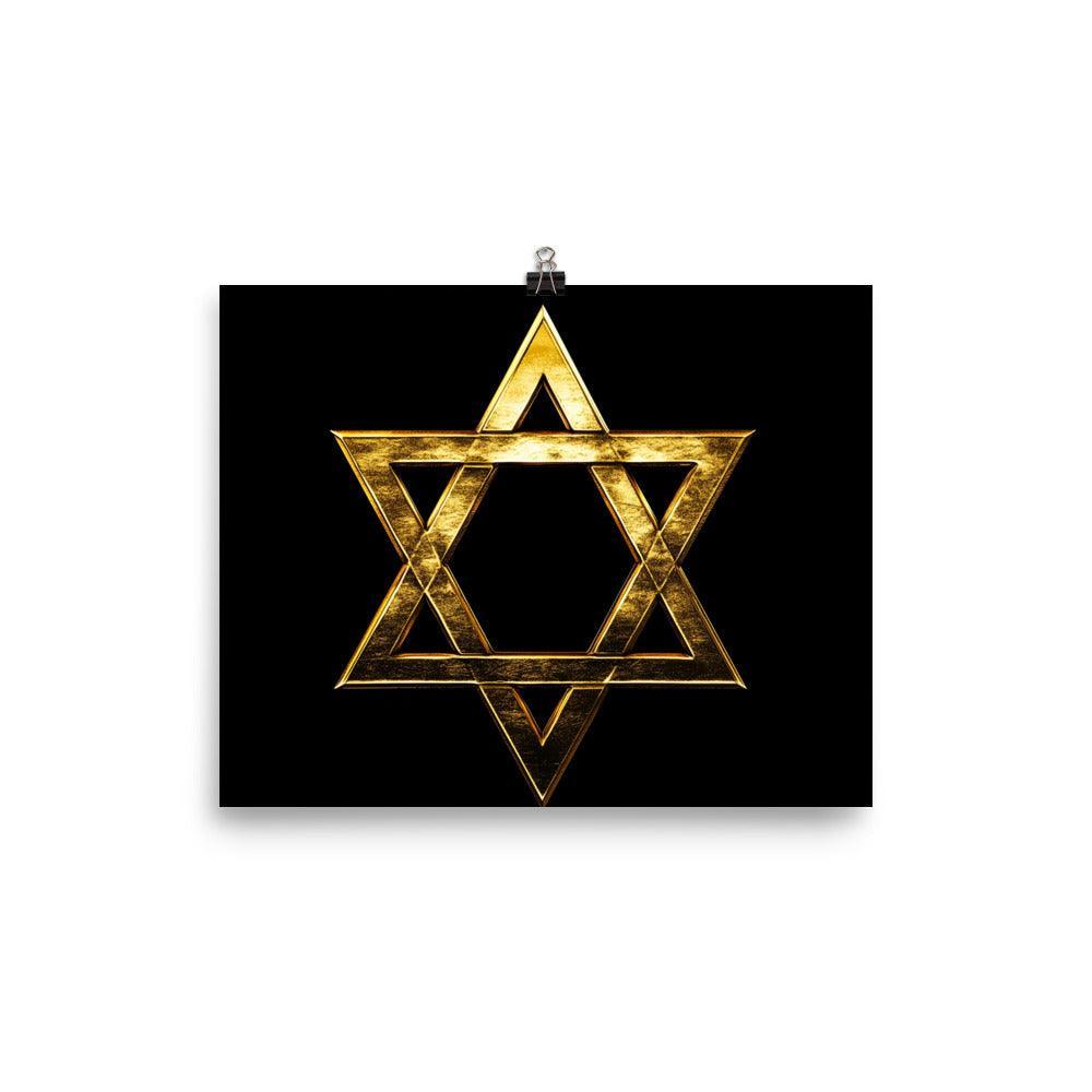 Golden Star of David Jewish Symbol Art Poster - Oh Posters