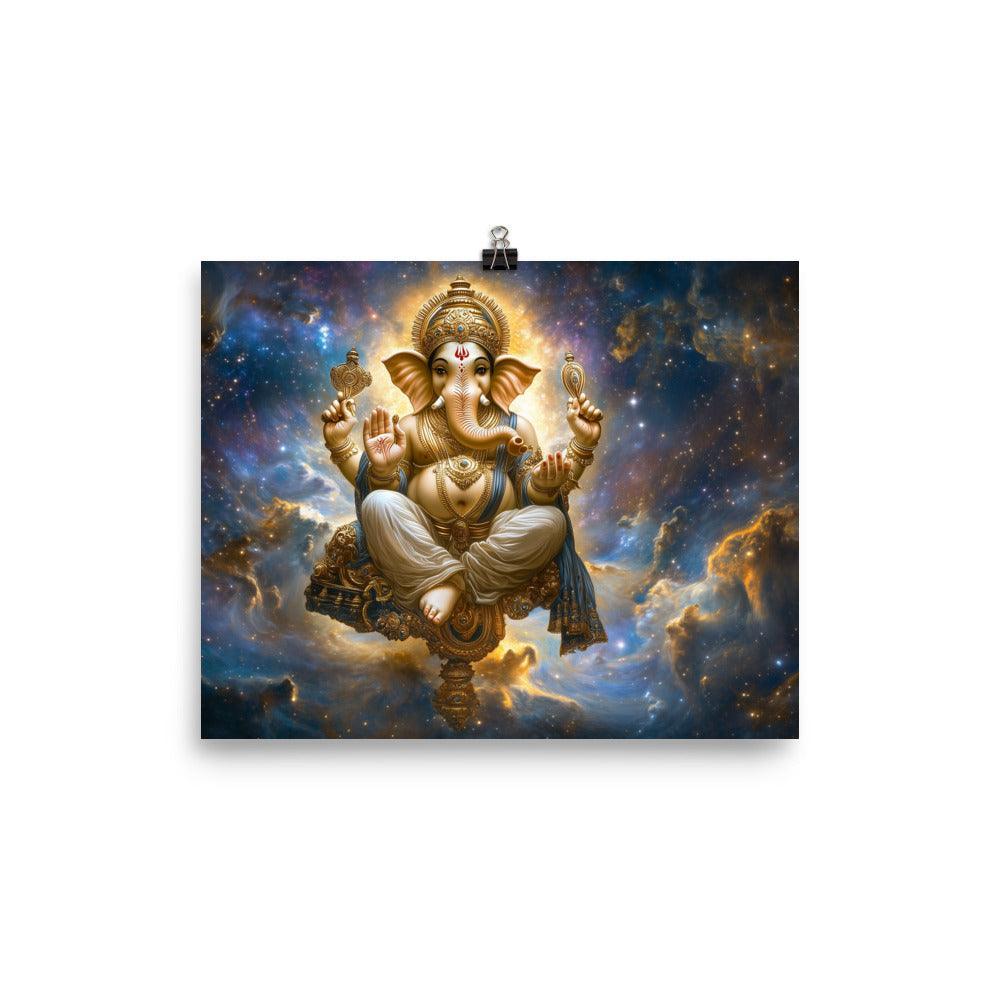 Cosmic Ganesh in a Starry Universe Fantasy Divine Art Poster - Oh Posters