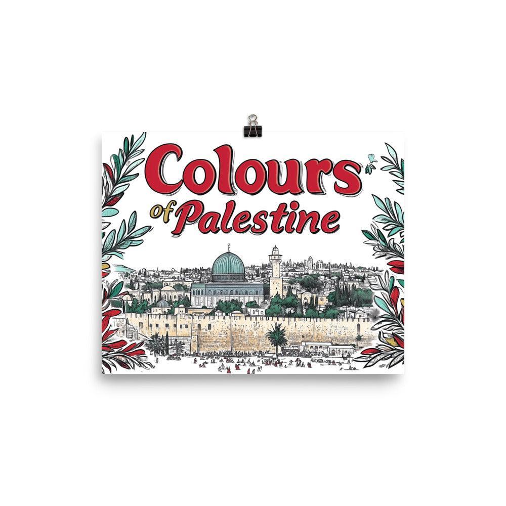 Colours of Palestine Jerusalem Cityscape Illustration Poster - Oh Posters