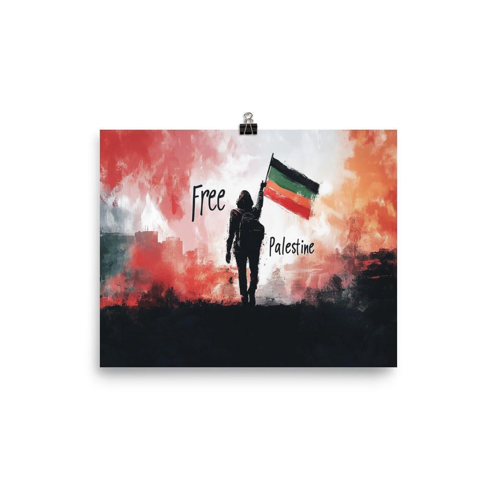 Free Palestine Resistance Flag Silhouette Poster - Oh Posters