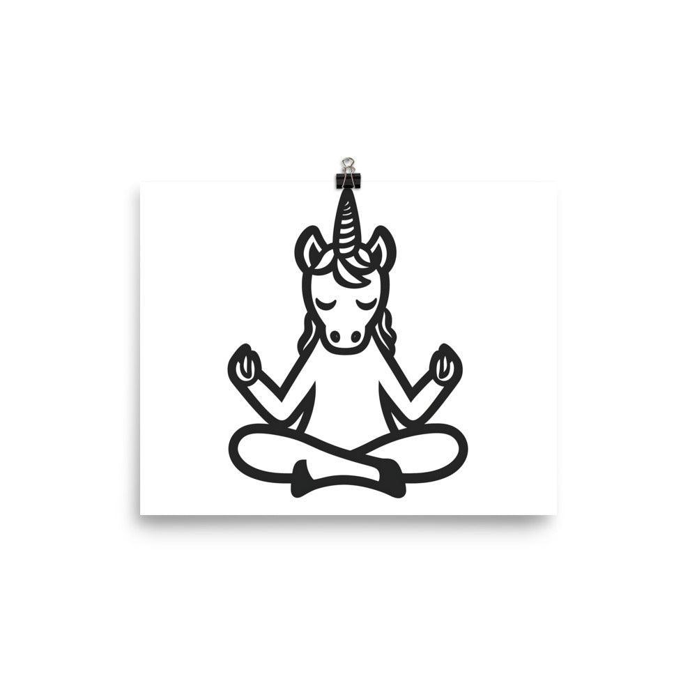 Unicorn Yoga Pose Serenity Zen Meditation for Mindfulness Poster - Oh Posters