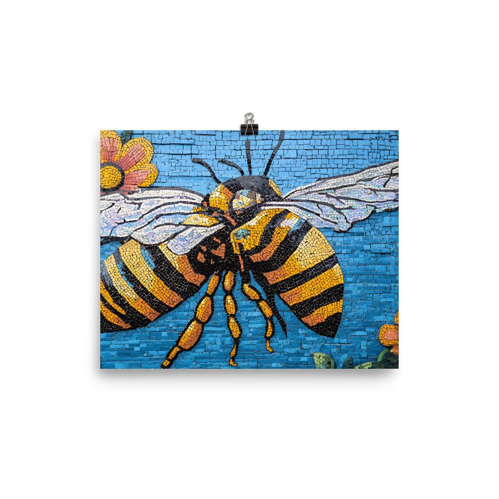 Manchester Bee and Flower Mural Art Tribute Poster - Oh Posters