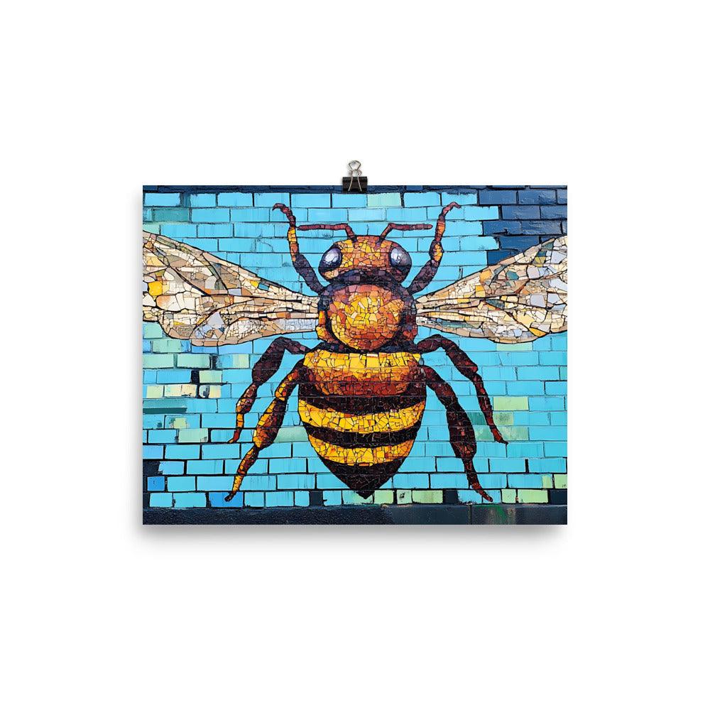Manchester Iconic Bee Street Art Tribute Vibrant Urban Mural Poster - Oh Posters