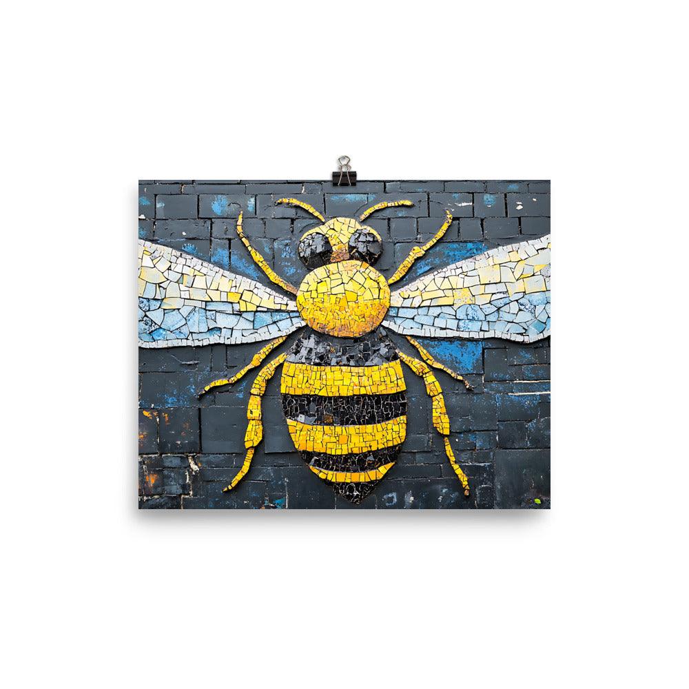 Manchester Worker Bee Mosaic Tribute Poster - Oh Posters