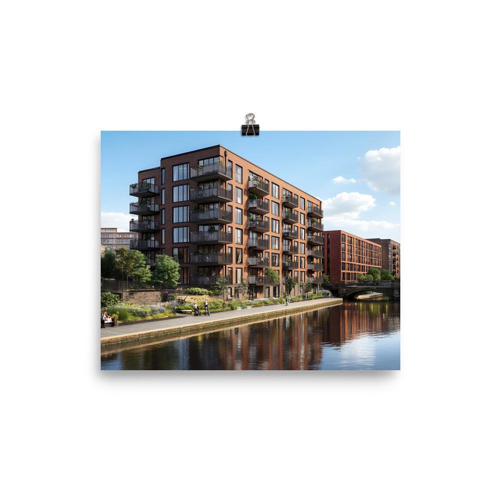 Manchester Canal Side Living Serenity Architecture Poster - Oh Posters