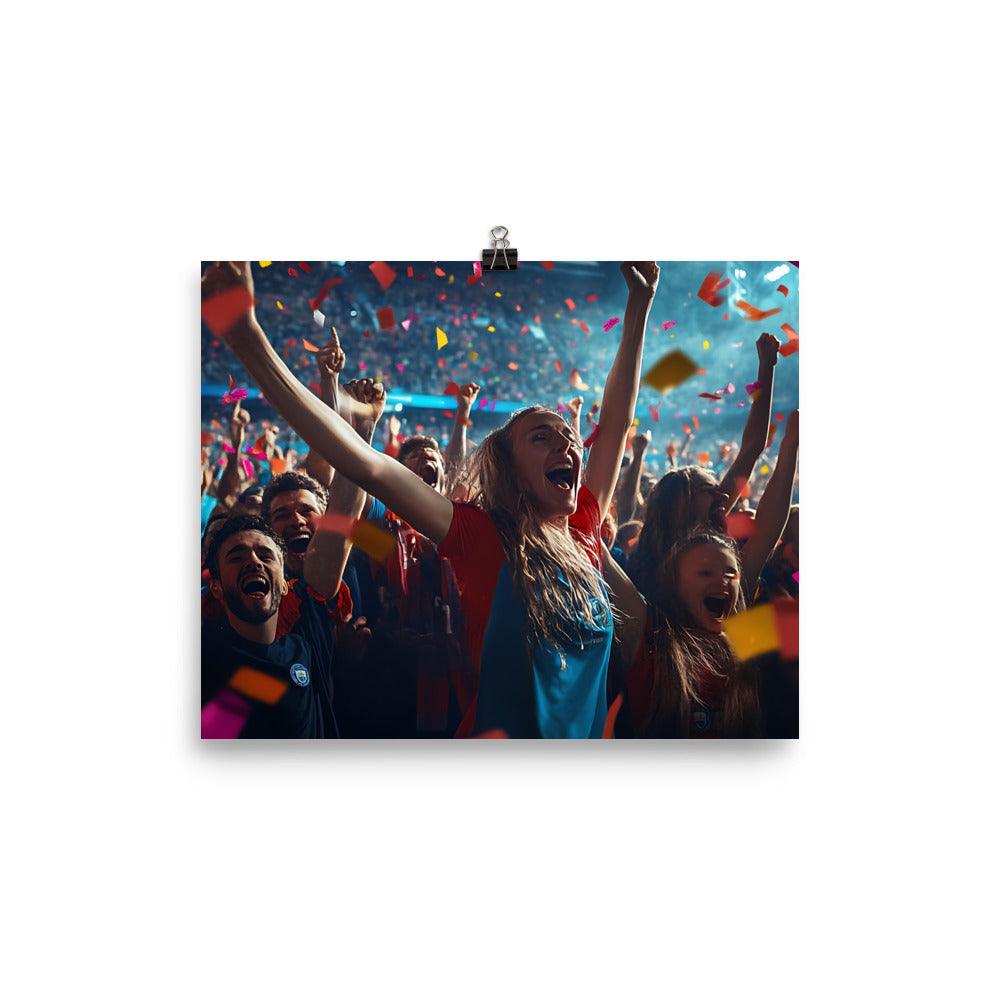 Manchester Football Celebration Crowd Energy and Excitement Poster - Oh Posters