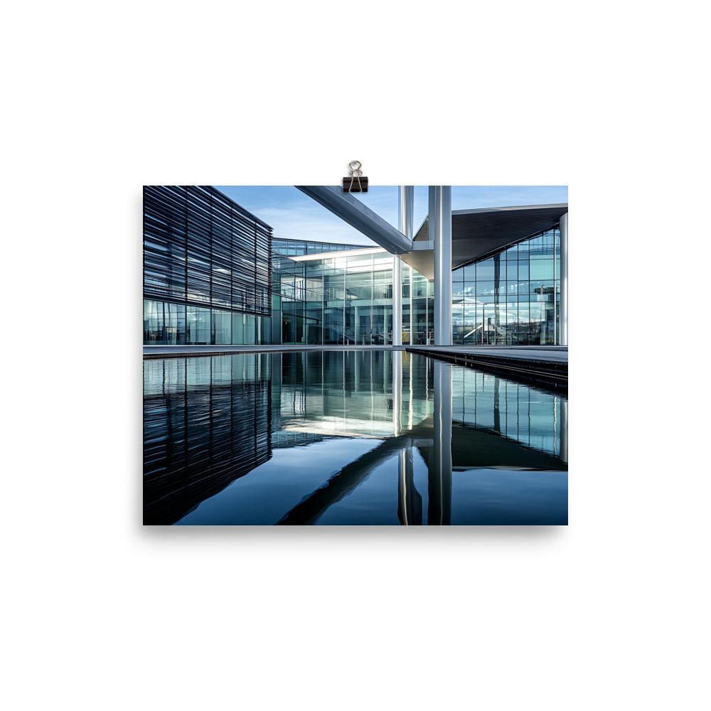 Contemporary Manchester Architecture Reflection Aesthetic Poster - Oh Posters