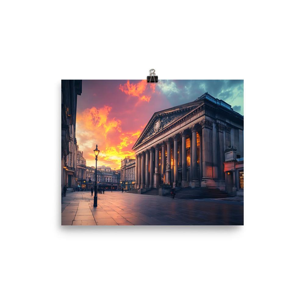 Manchester Cityscape at Dusk with Historic Architecture Poster - Oh Posters