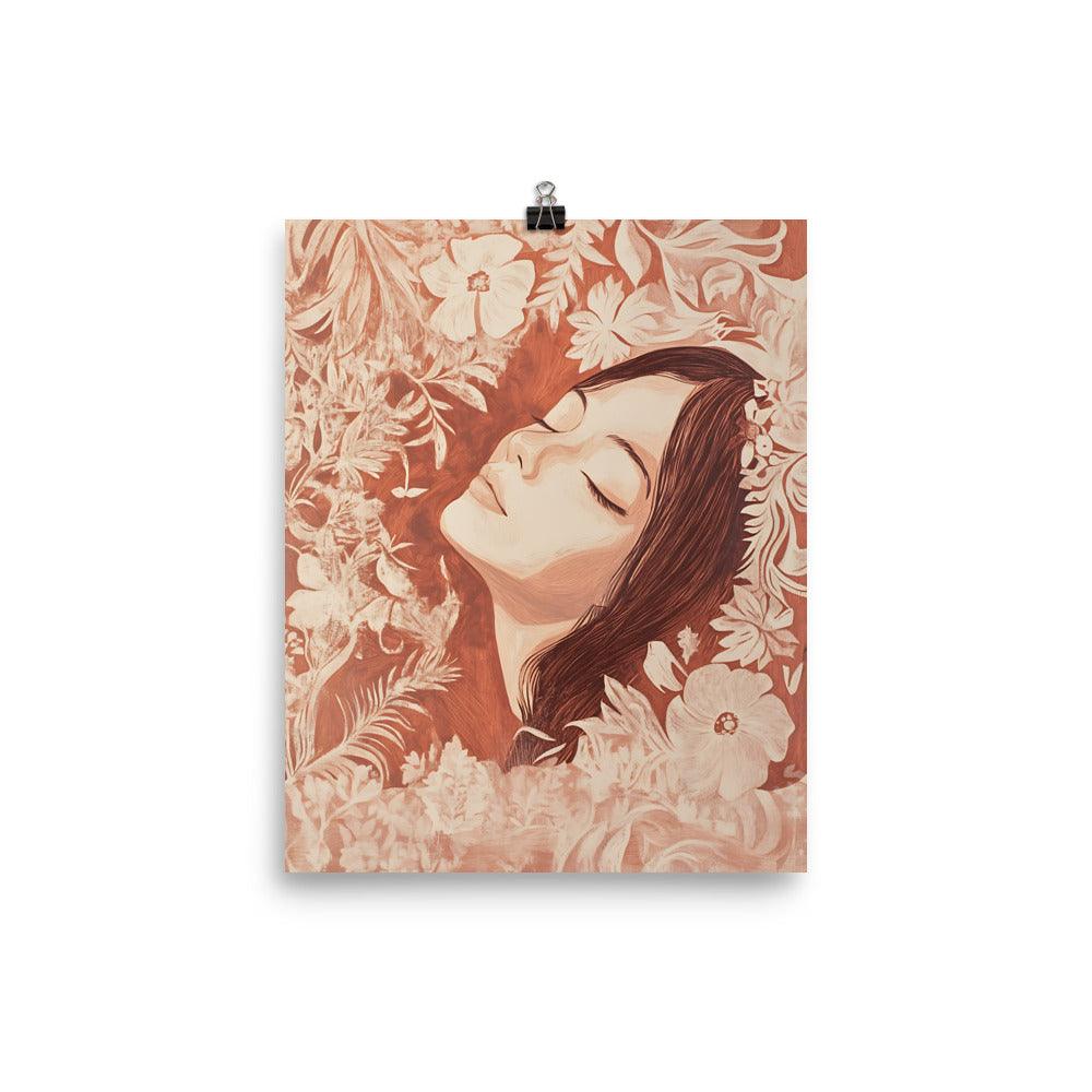 Boho Floral Serenity Dreamscape in Earthy Tones Poster - Oh Posters