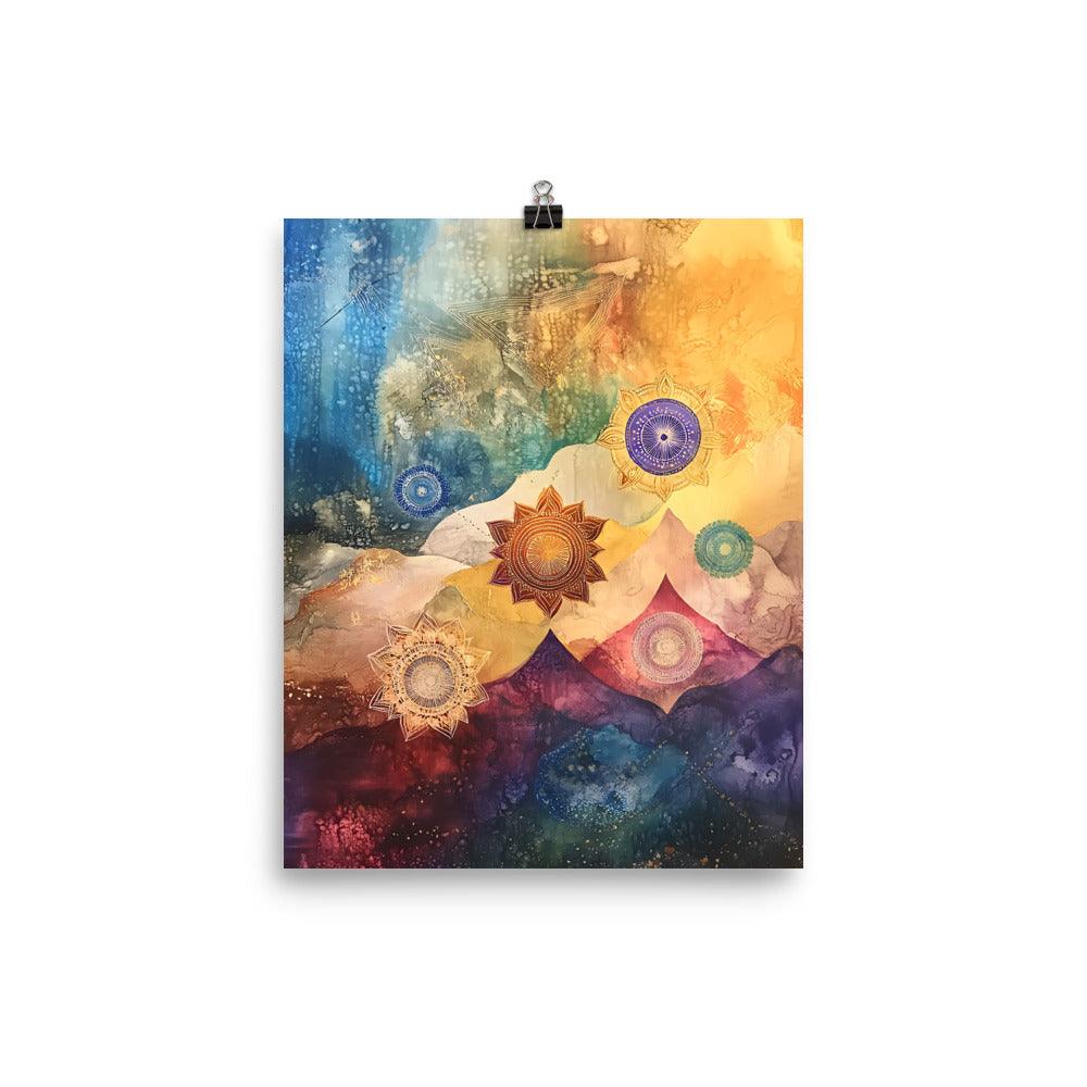 Boho Cosmic Mandala Dreamscape Serenity Art Poster - Oh Posters