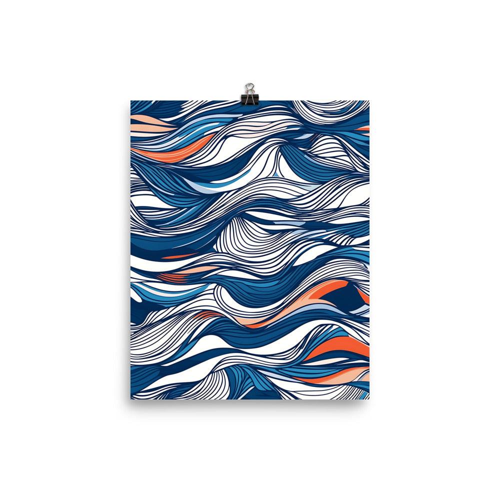 Boho Ocean Waves Abstract Art Flowing Patterns for Free Spirits Poster - Oh Posters