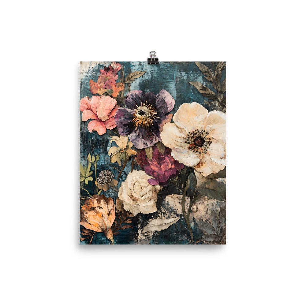 Boho Floral Dreams with Vibrant Blooms and Rustic Charm Poster - Oh Posters