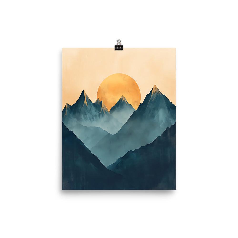 Boho Mountain Sunrise Serenity Canvas Art Poster - Oh Posters