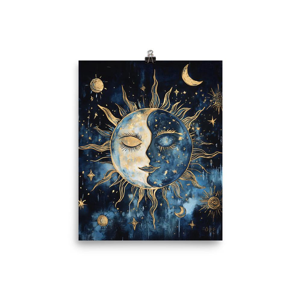 Celestial Sun and Moon Boho Magic Poster - Oh Posters