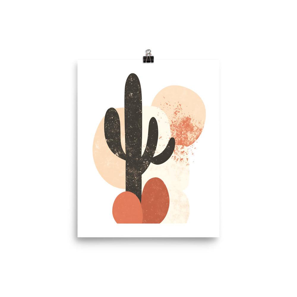 Boho Desert Cactus Minimalist Earthy Tones Poster - Oh Posters