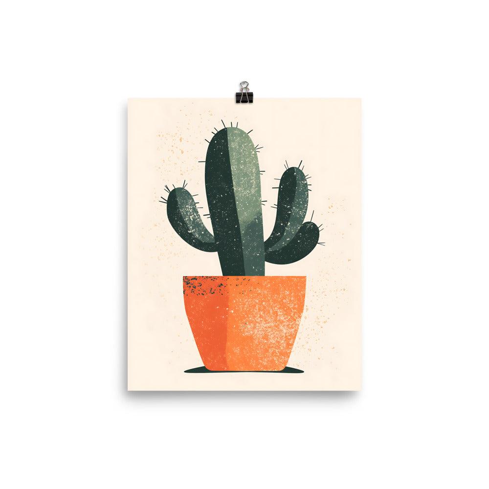 Boho Cactus Art in Terracotta Pot Poster - Oh Posters