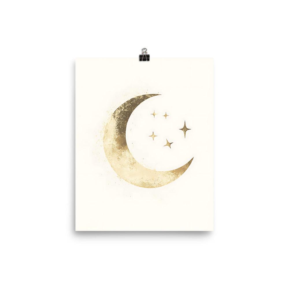 Boho Moon and Stars Celestial Vibe Poster - Oh Posters