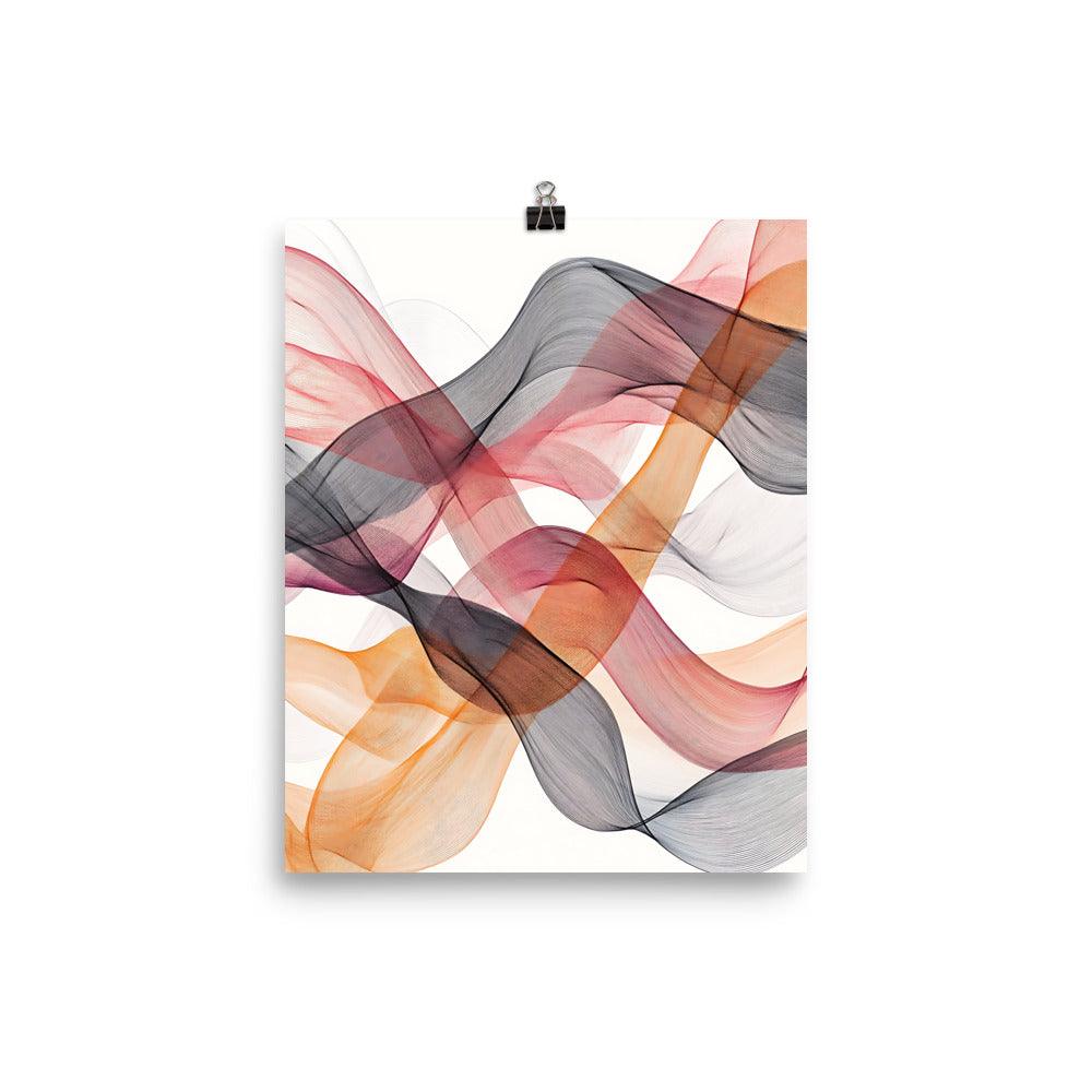 Boho Abstract Waves in Earthy Tones Poster - Oh Posters