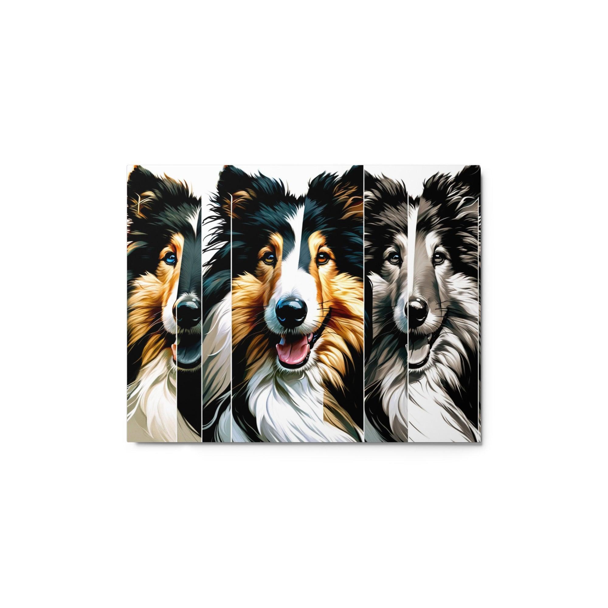 Rough Collie Dog Modern Art in Digital Abstract Style Metal Poster - Oh Posters