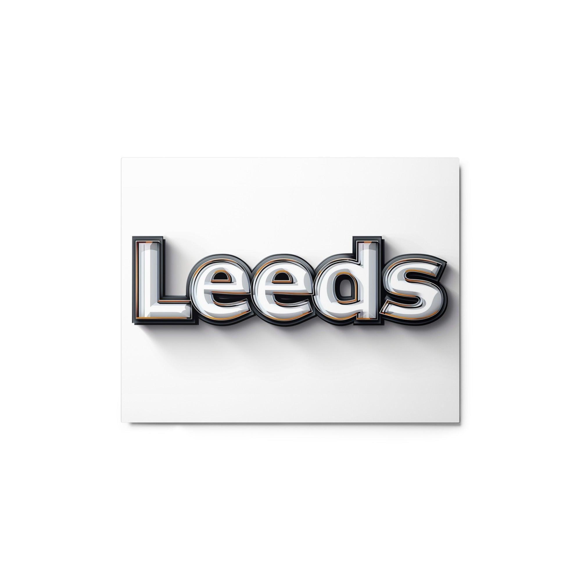 Leeds 3D Lettering Bold Graphic Metal Poster - Oh Posters