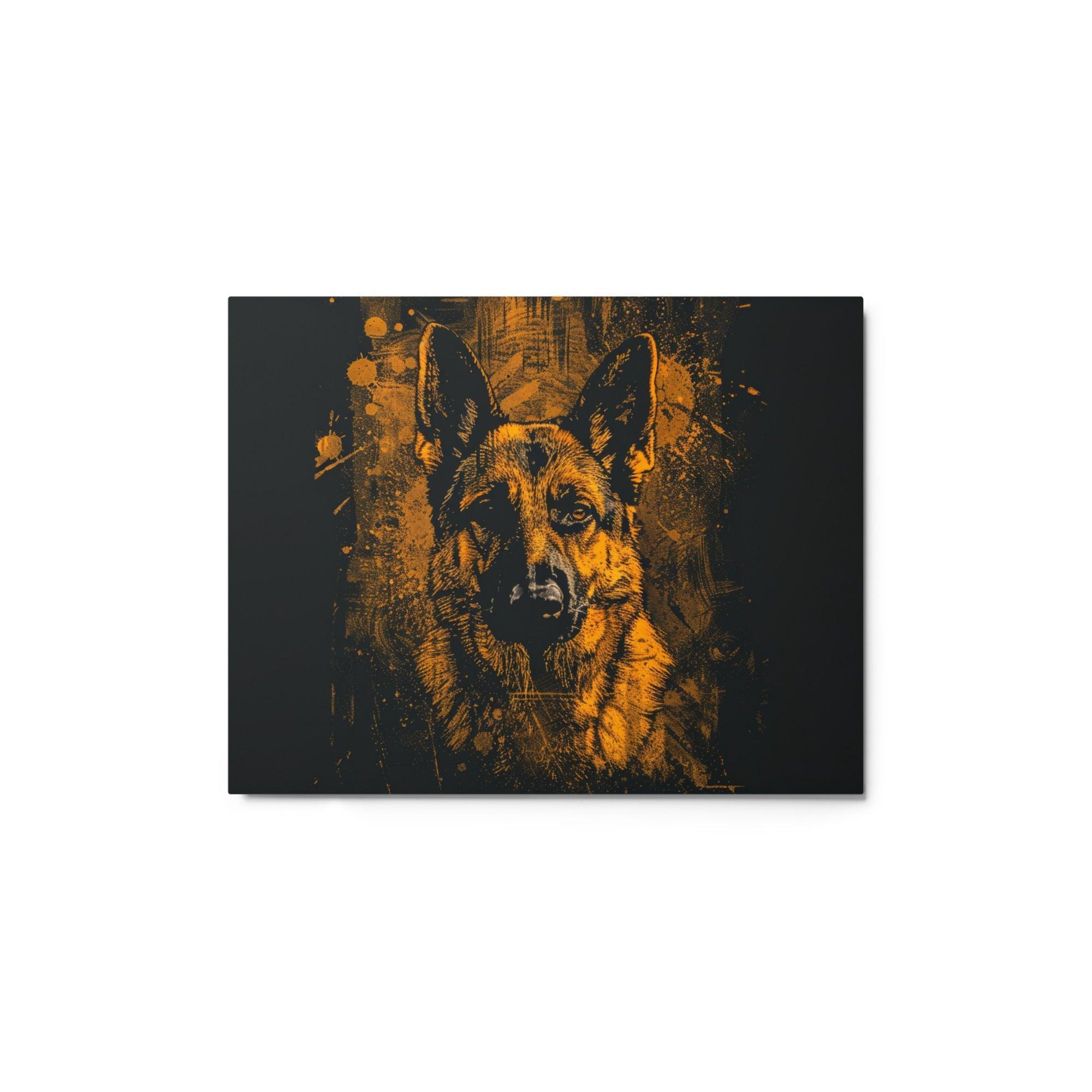 German Shepherd Profile Against Sunset Color Metal Poster - Oh Posters