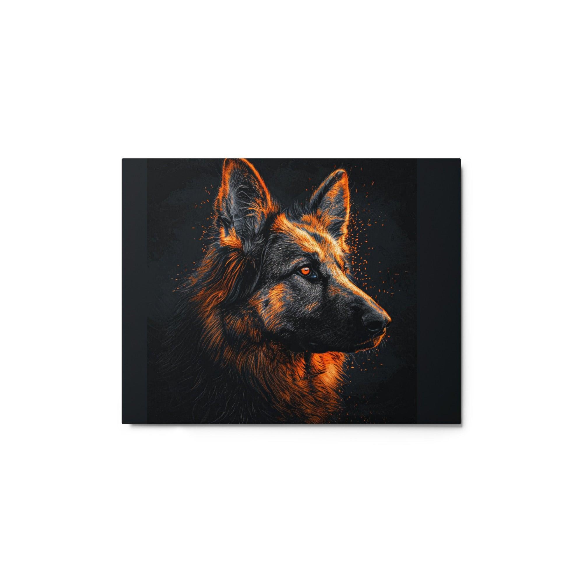 German Shepherd Orange Blaze Portrait Metal Poster - Oh Posters