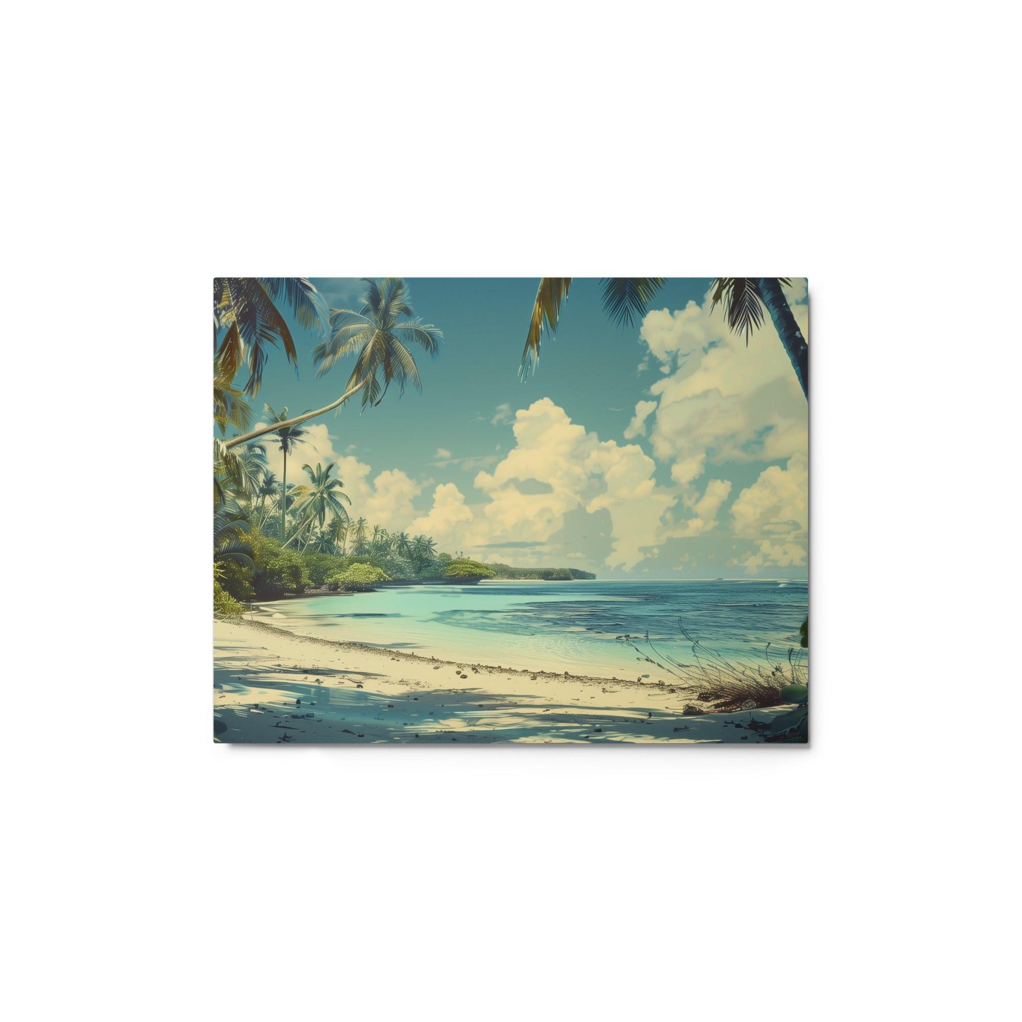 Marshall Islands Palm-fringed Tropical Beach Metal Poster - Oh Posters