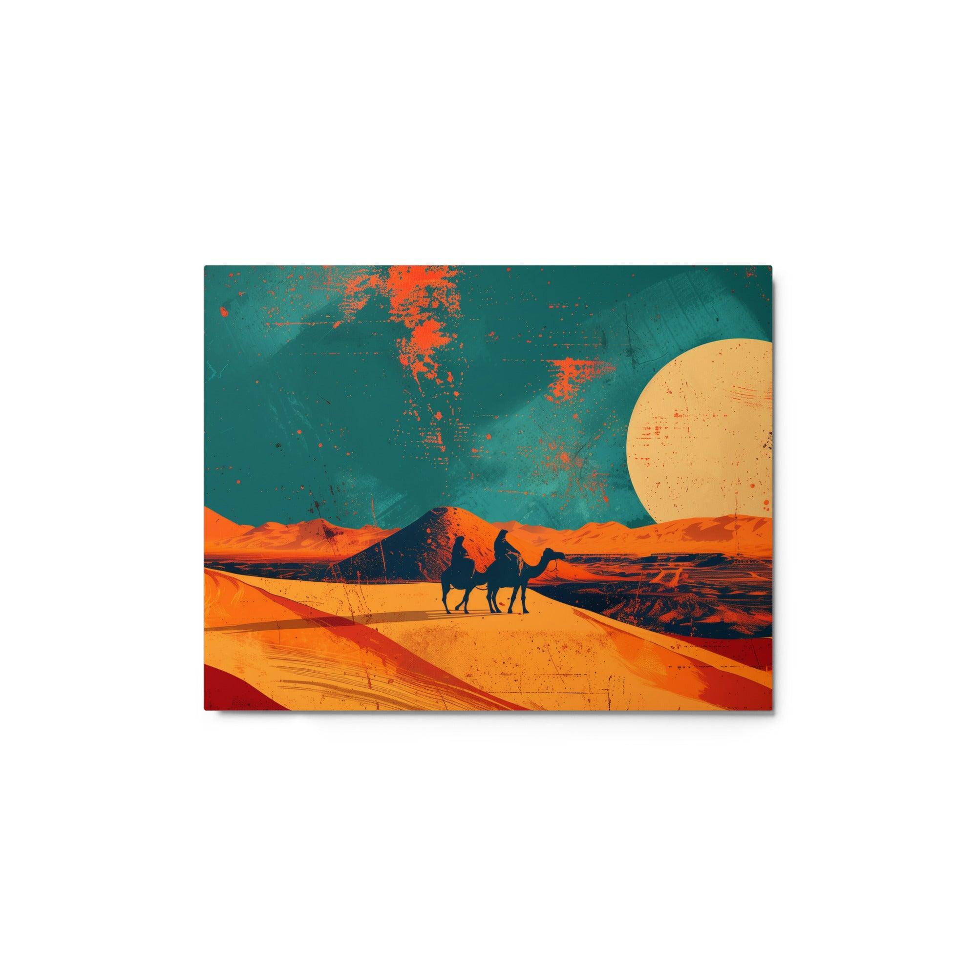 Niger Desert Camel Abstract Art Metal Poster - Oh Posters