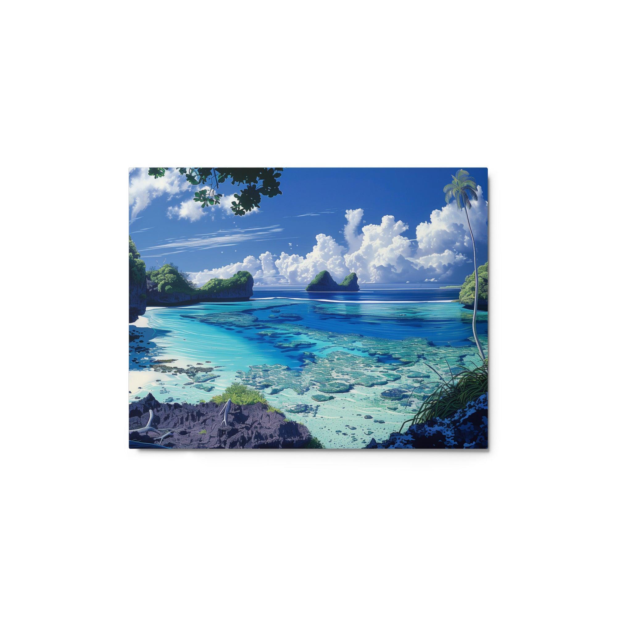 Palau Coral Reef and Coastal Paradise Metal Poster - Oh Posters