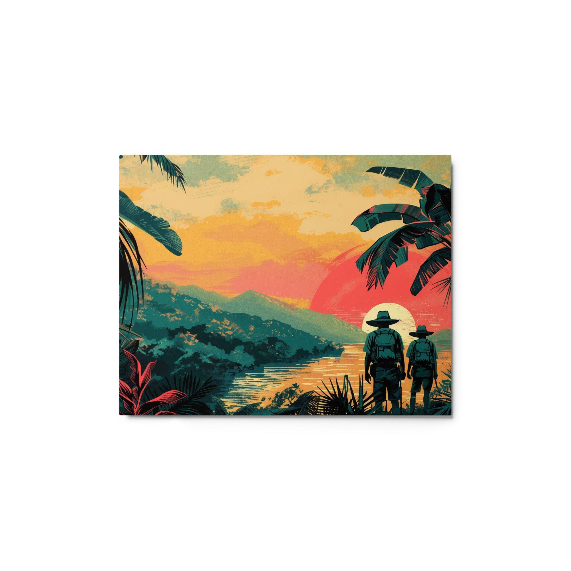 Paraguay Jungle Hikers Sunset Adventure Metal Poster - Oh Posters