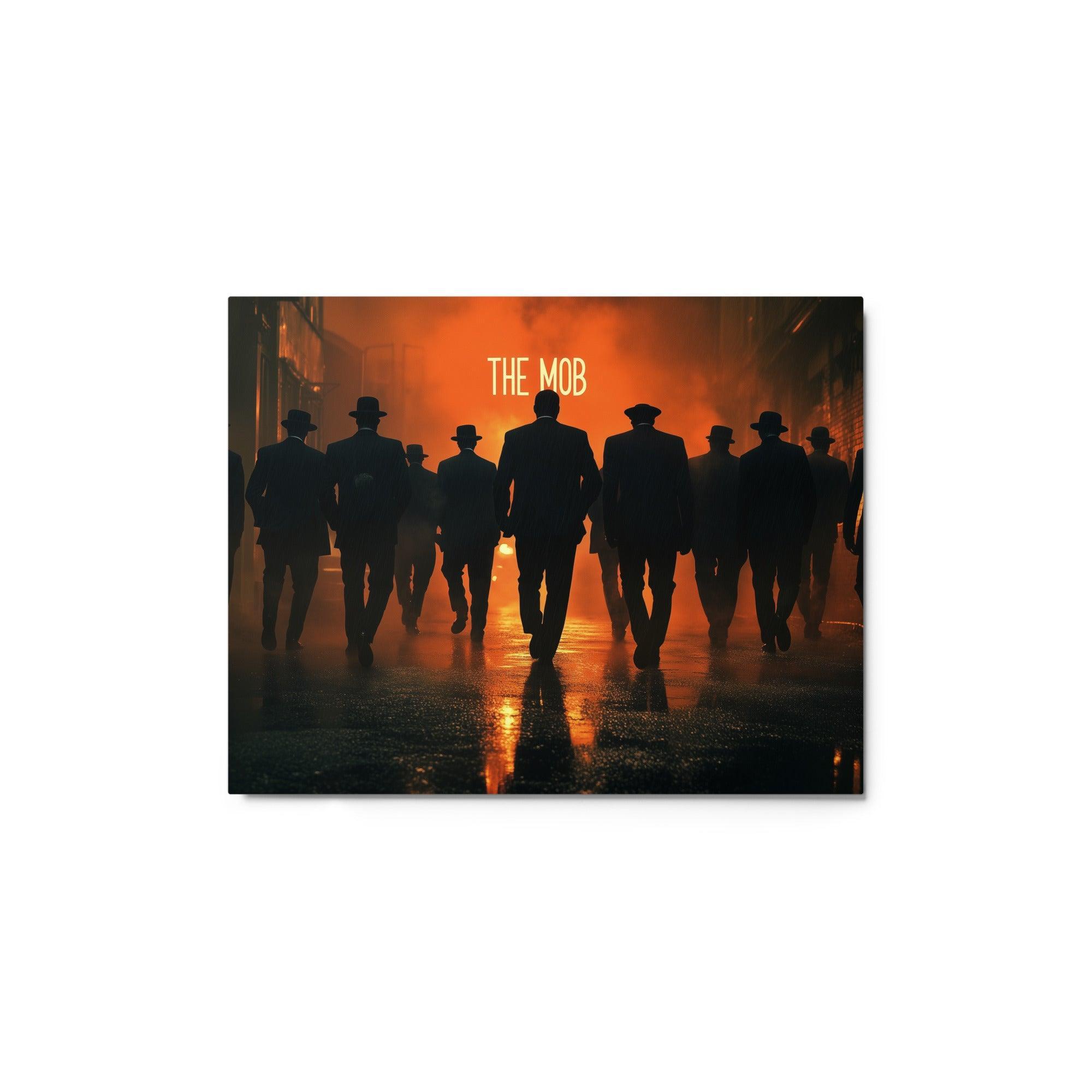 Organized Crime Mobsters Illuminated by Orange City Glow Art Metal Poster - Oh Posters