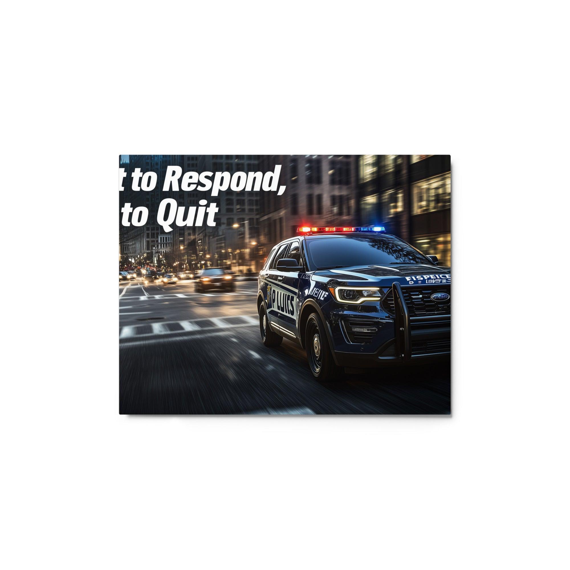 Modern Police SUV Patrolling Urban Streets First to Respond Poster Design Metal Poster - Oh Posters