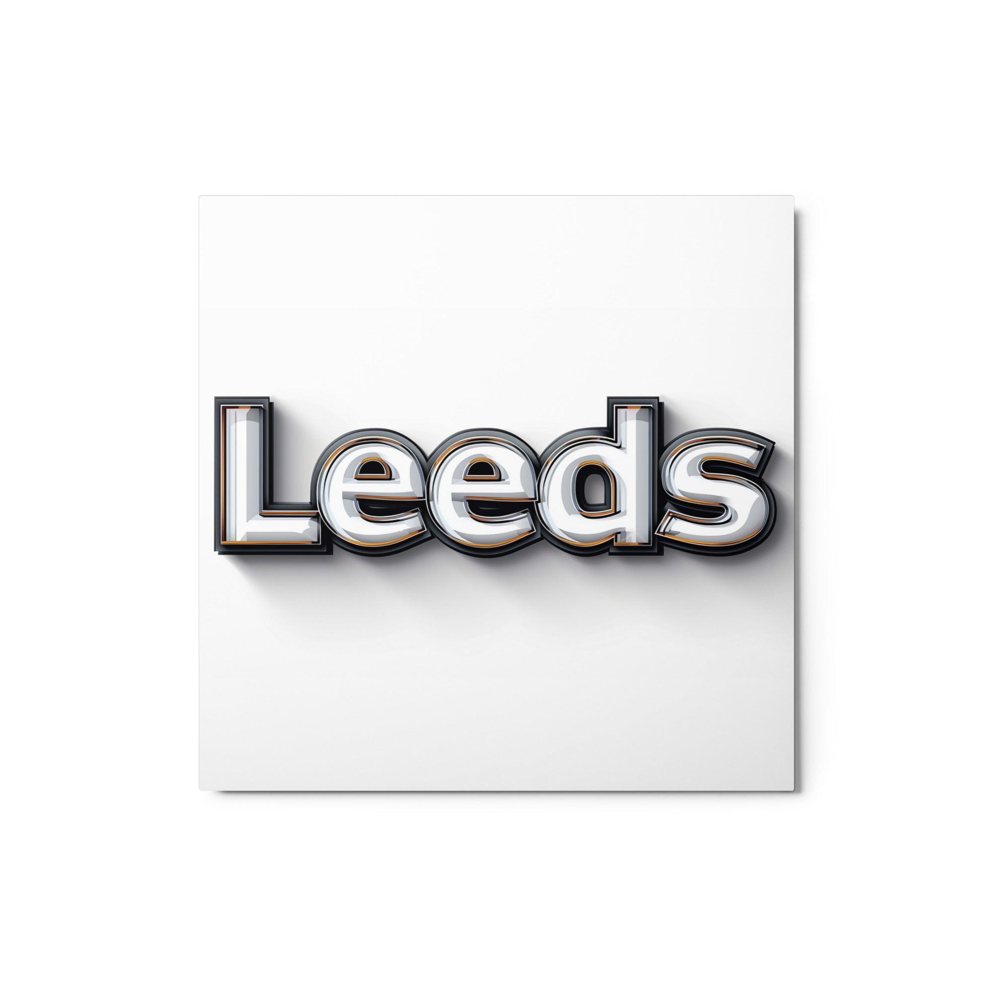 Leeds 3D Lettering Bold Graphic Metal Poster - Oh Posters