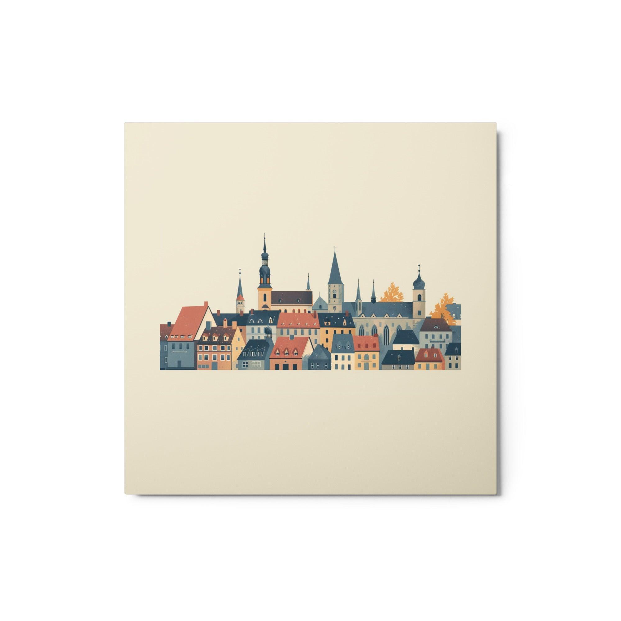 Germany Historic City Skyline Illustration Metal Poster - Oh Posters