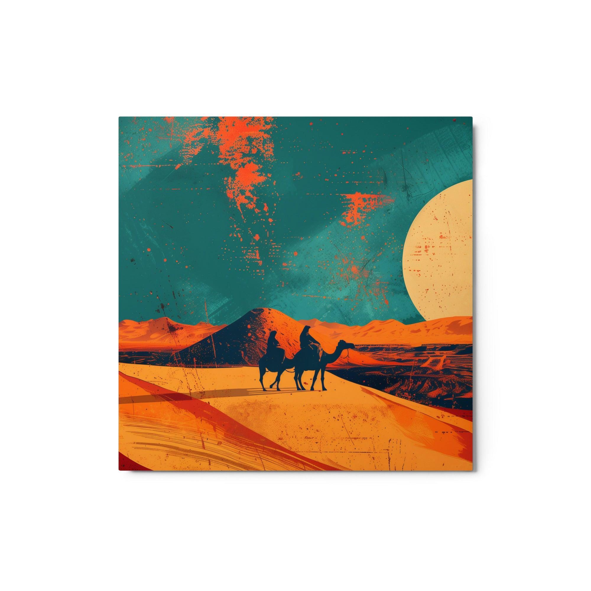 Niger Desert Camel Abstract Art Metal Poster - Oh Posters