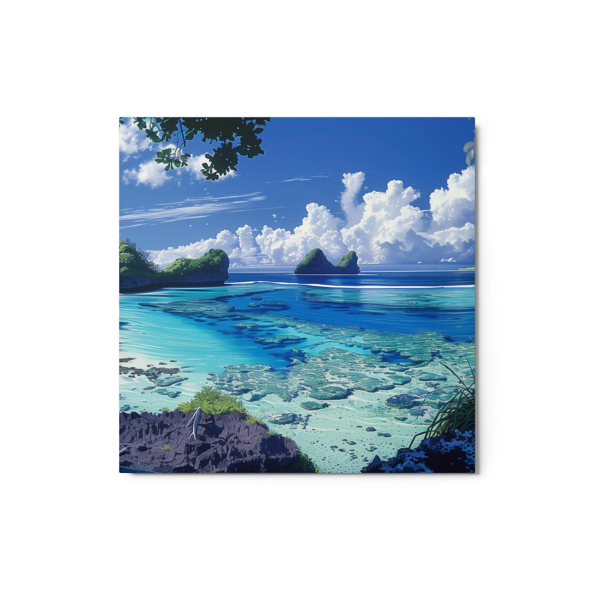 Palau Coral Reef and Coastal Paradise Metal Poster - Oh Posters