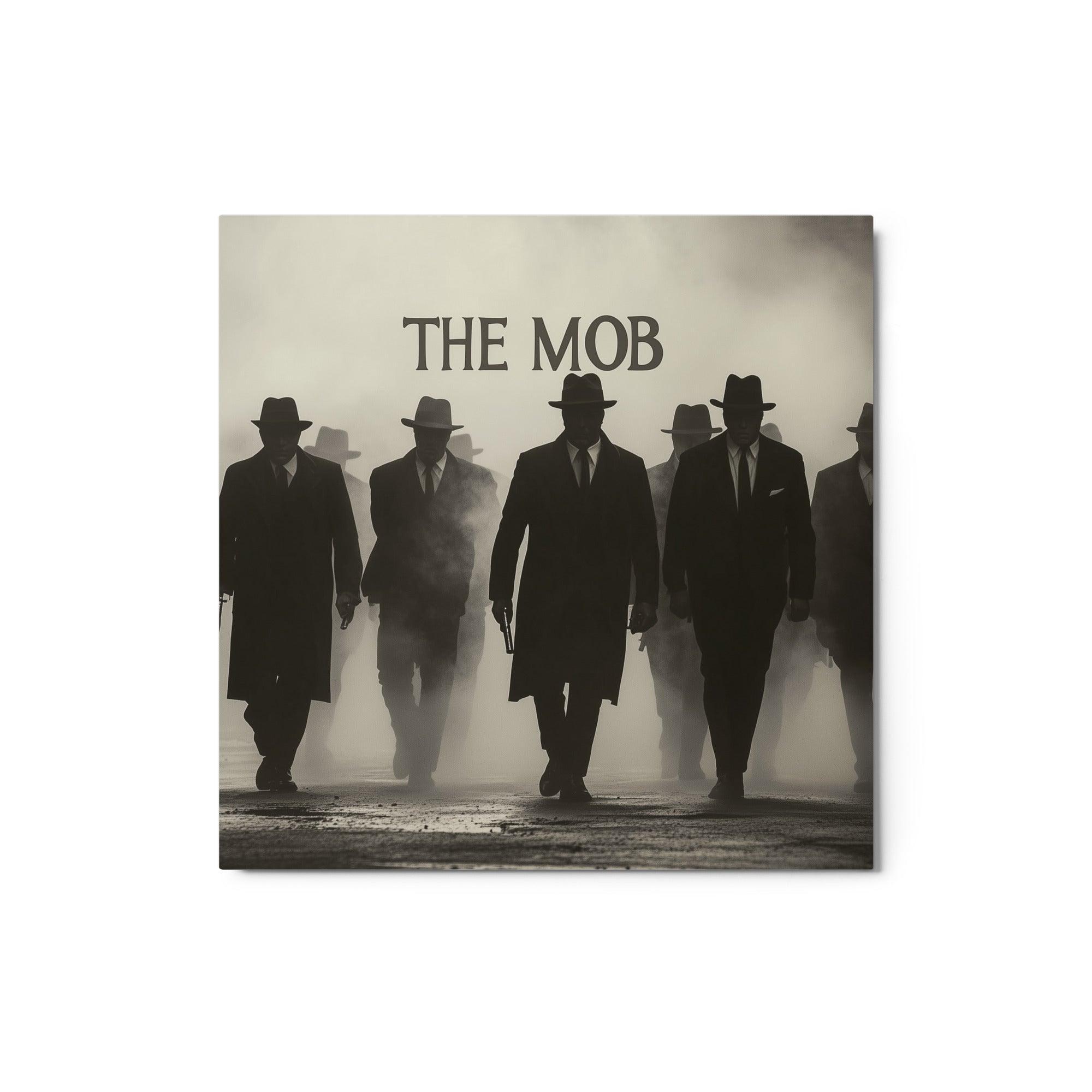 Mafia Figures Emerging from Fog Intimidating Noir Metal Poster - Oh Posters