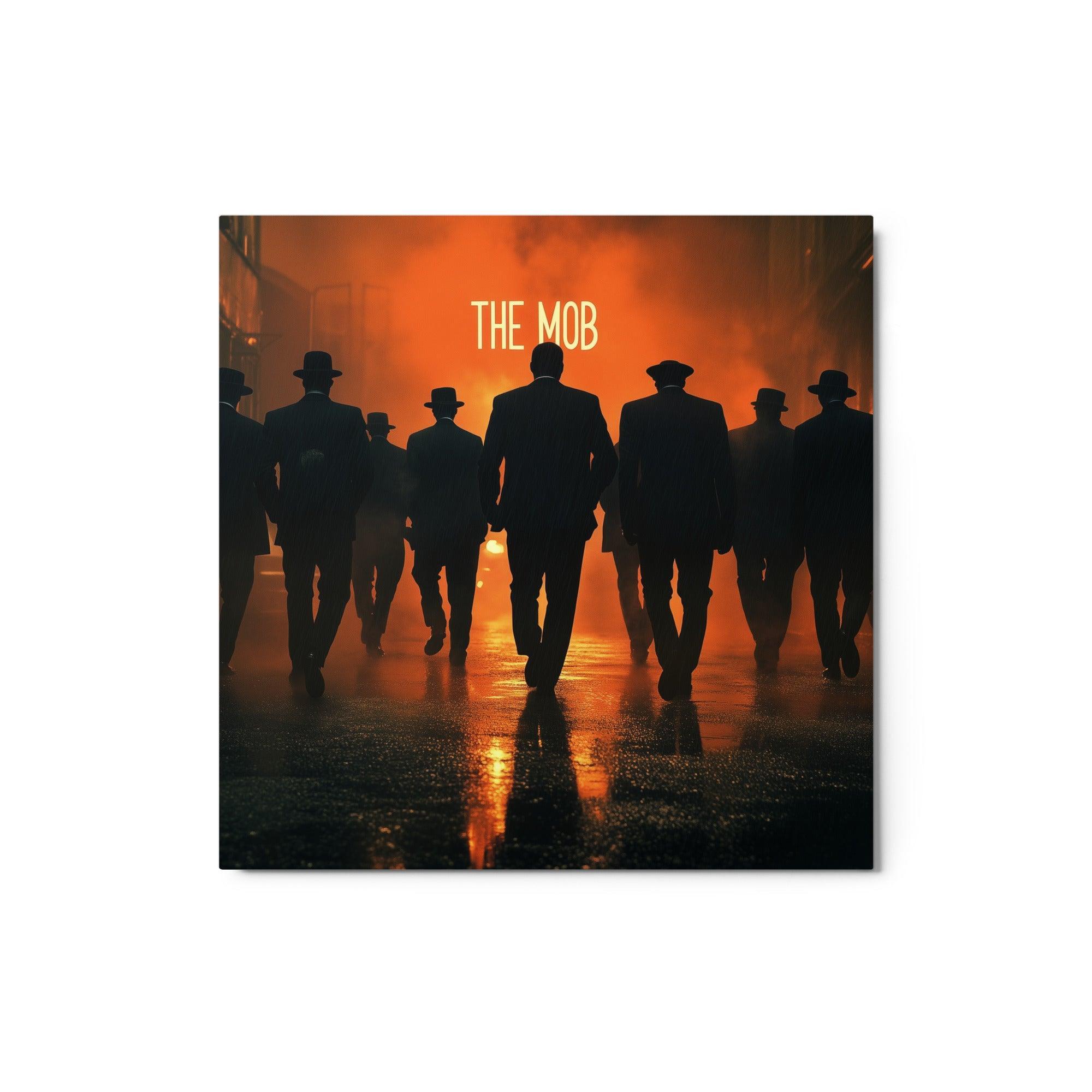 Organized Crime Mobsters Illuminated by Orange City Glow Art Metal Poster - Oh Posters