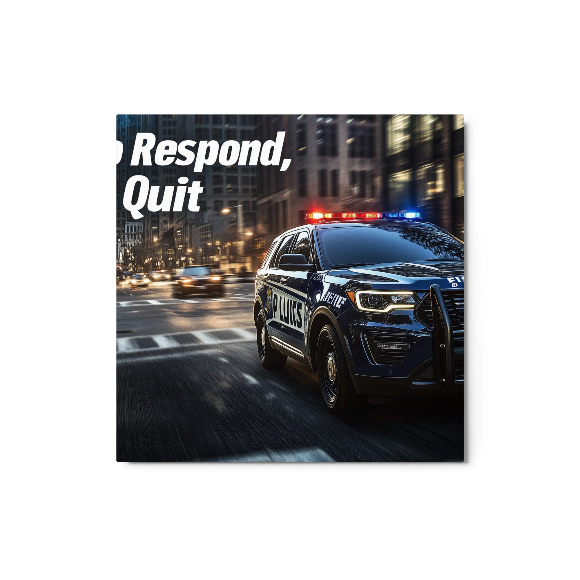 Modern Police SUV Patrolling Urban Streets First to Respond Poster Design Metal Poster - Oh Posters