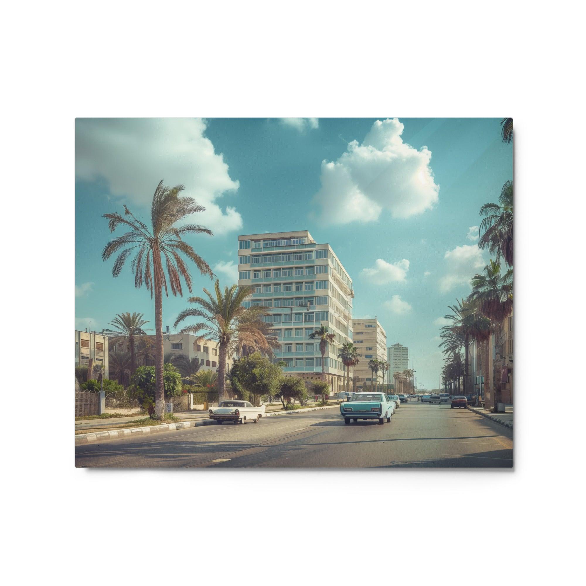 Libya Modern Urban Street Vintage Cars Metal Poster - Oh Posters