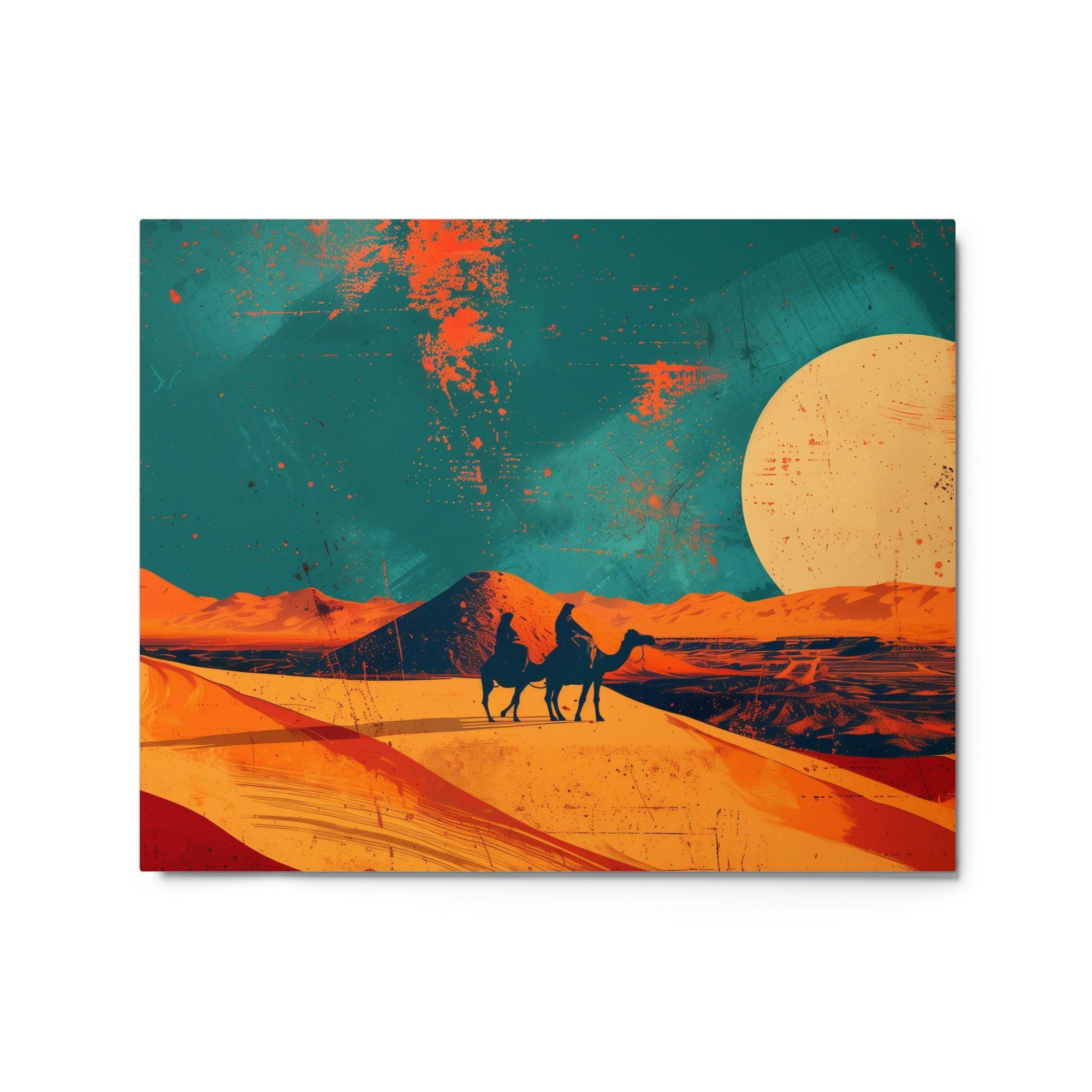 Niger Desert Camel Abstract Art Metal Poster - Oh Posters